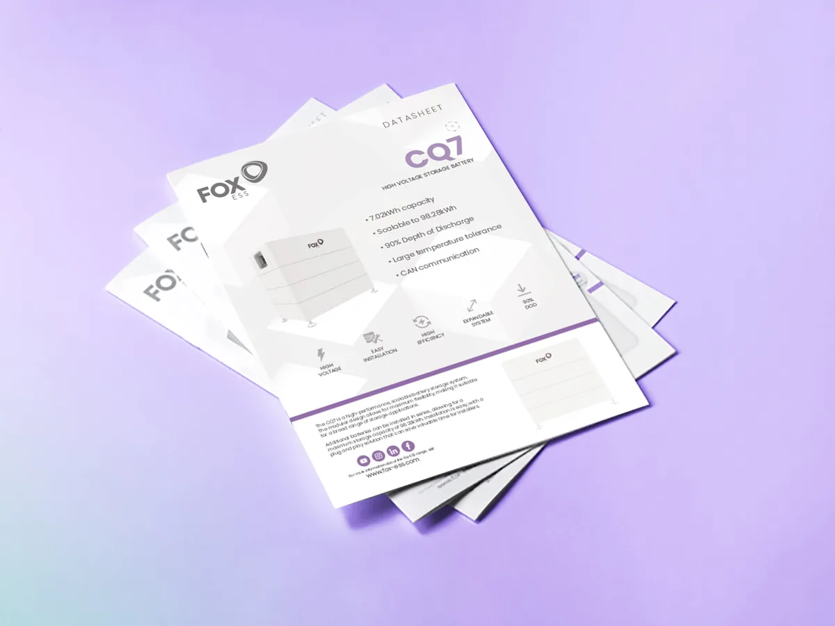 Het datablad van de FoxESS CQ7