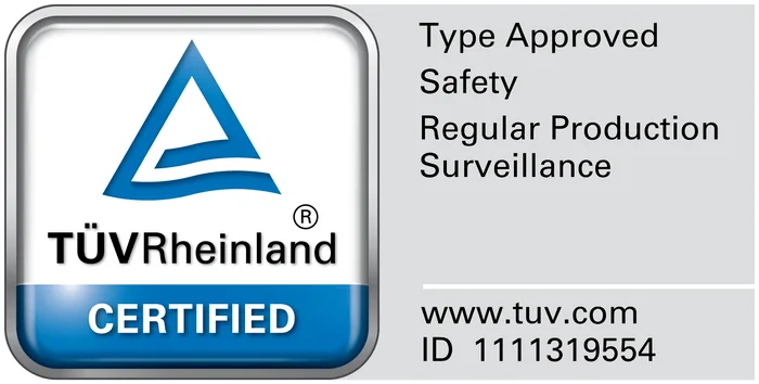 TÜV Rheinland Type Approved Safety